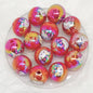 UV Plating Round Acrylic Beads 16mm Hello Kitty Printed 100pcs 7