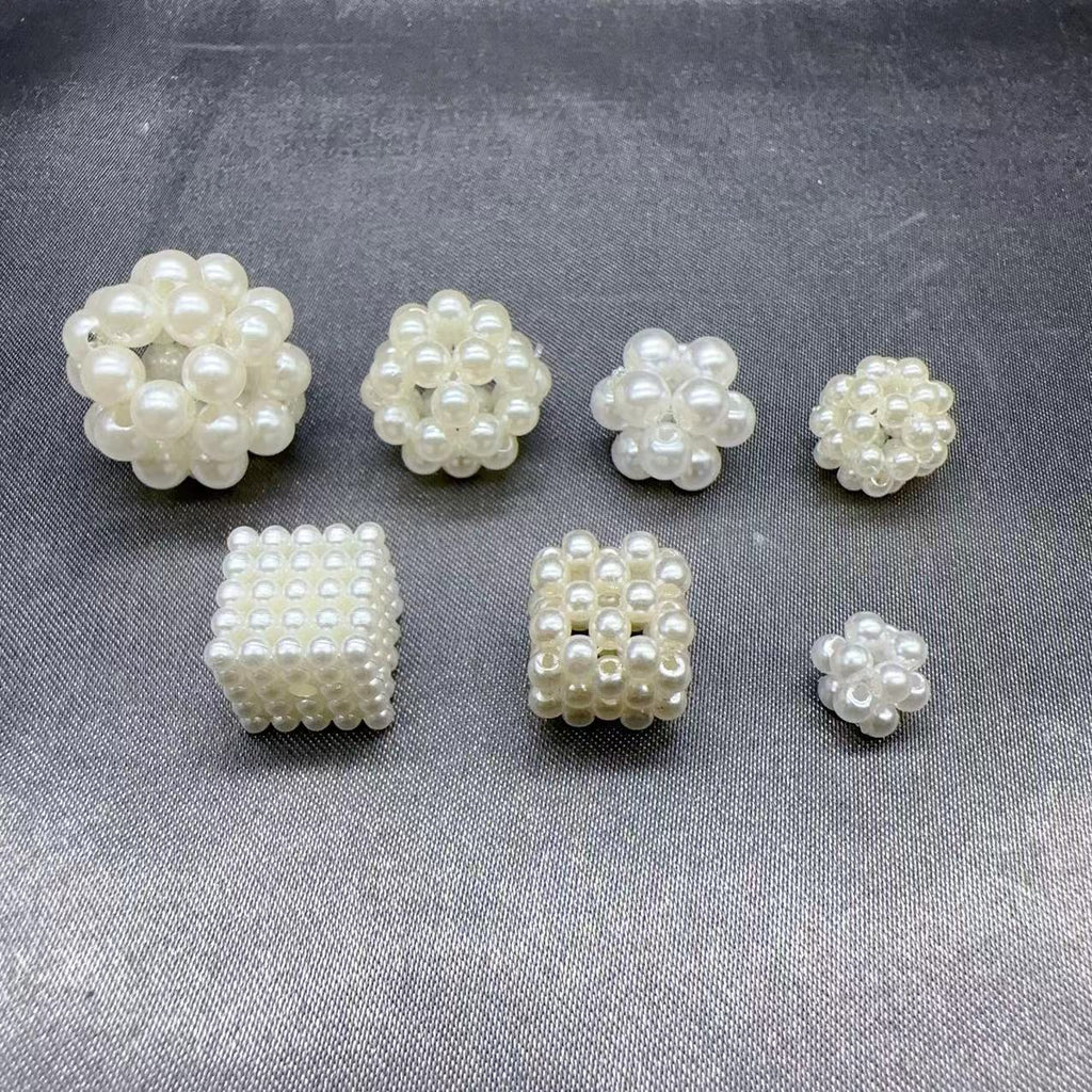 Imitation Pearl Geometry Acrylic Beads 8-15mm ABS Plastic 30pcs 4
