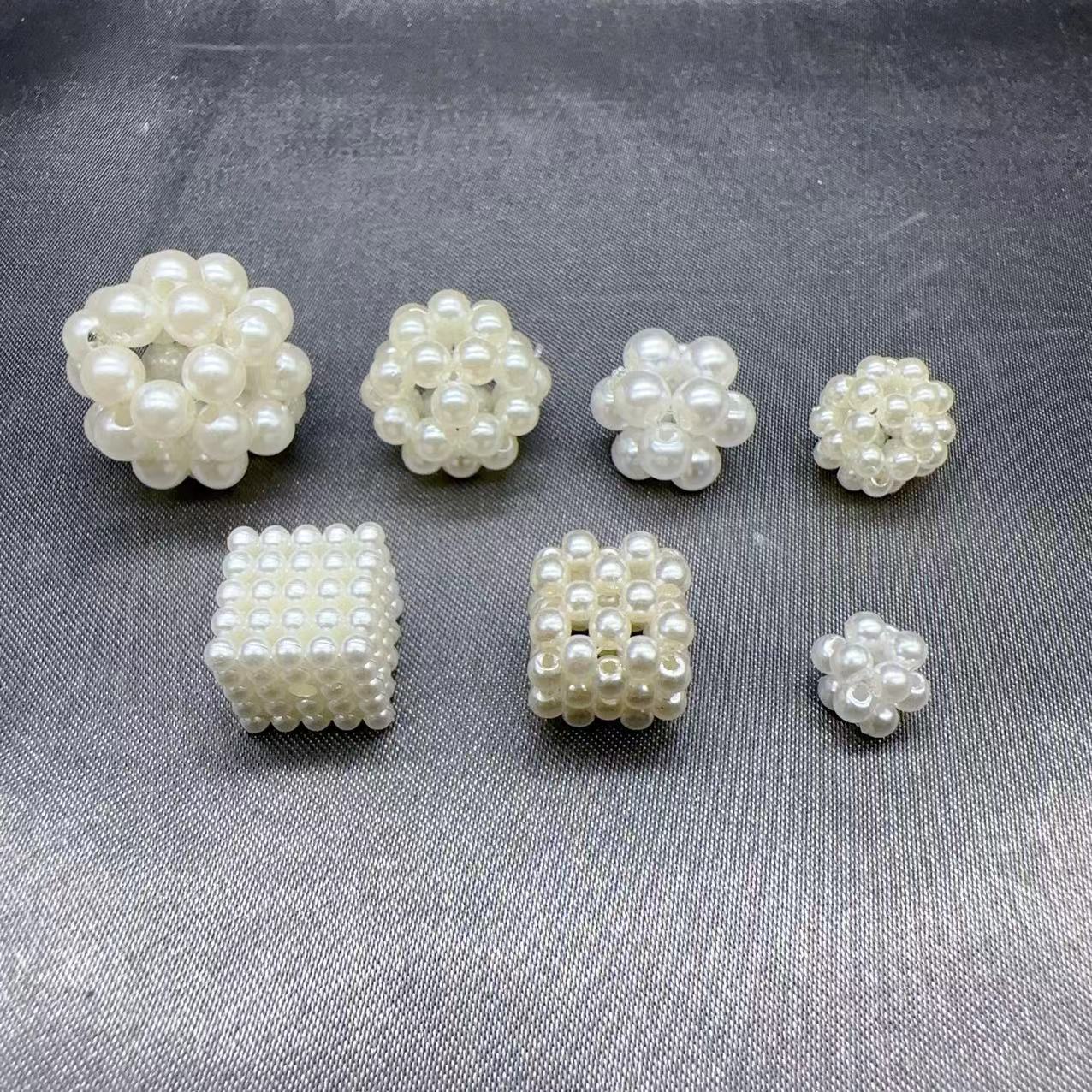 Imitation Pearl Geometry Acrylic Beads 8-15mm ABS Plastic 30pcs 4
