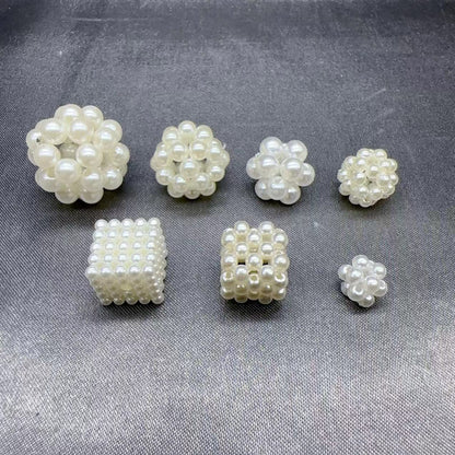Imitation Pearl Geometry Acrylic Beads 8-15mm ABS Plastic 30pcs 4