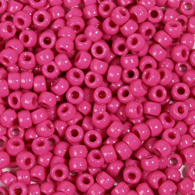 Multicolor Pony Beads Acrylic 9mm Smooth Finish 100pcs 24