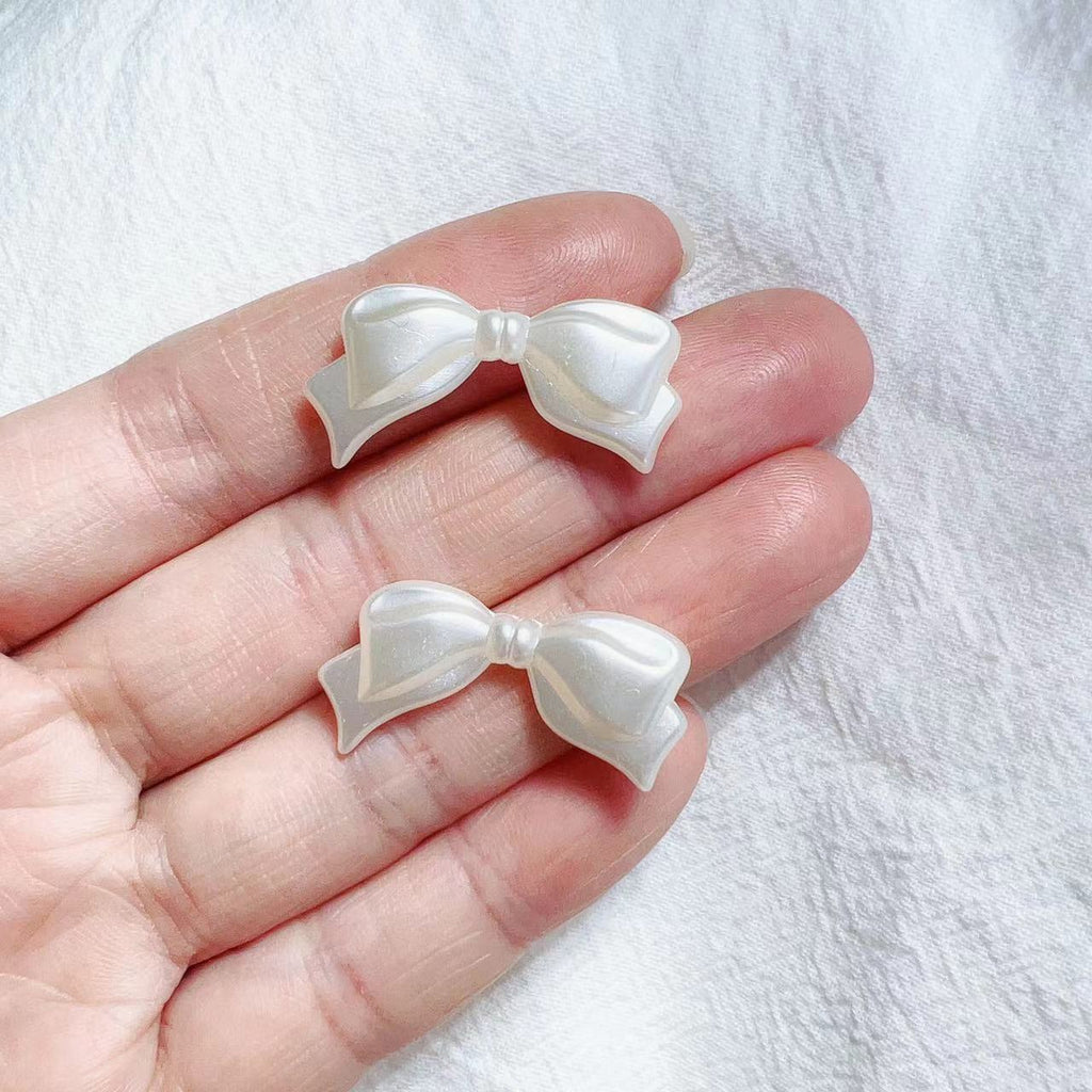 Imitation Pearl 3D Butterfly Acrylic Beads 14x33mm 20x28mm Soft Ivory 50pcs 4