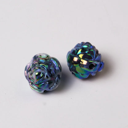 Plating Rose Ball Acrylic Beads 16mm Dual Color Glossy 50pcs 7