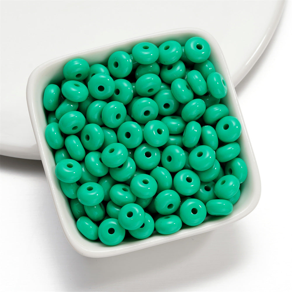 Acrylic Flat Spacer Beads 8mm Glossy Candy Color 100pcs 11