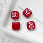Cat Eye and One-Eyed Beast Metal Beads 10mm Baking Painted 10pcs 31