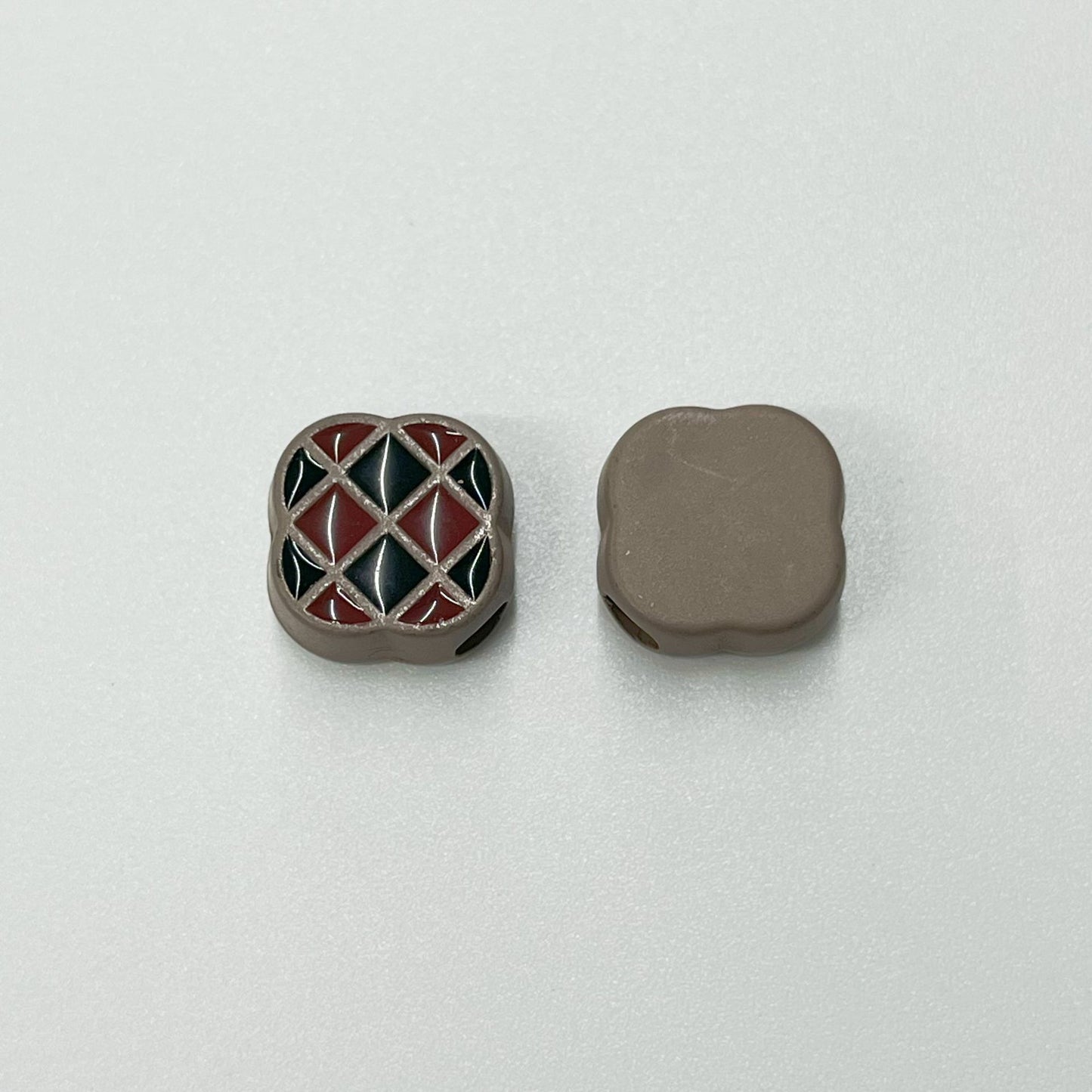 Painted Acrylic Beads 14mm Melad Color Pattern Enamel 100pcs 8
