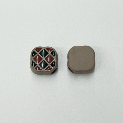 Painted Acrylic Beads 14mm Melad Color Pattern Enamel 100pcs 8
