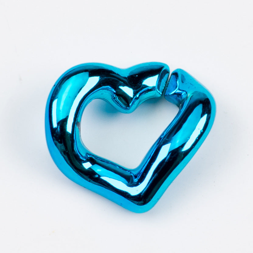 Metallic Heart ABS Plastic Open Chain Links Keychain Hardware 100pcs 15