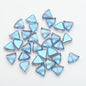 Electroplated Fan-Shaped Glass Beads 10mm Iridescent Pastel 30pcs 14