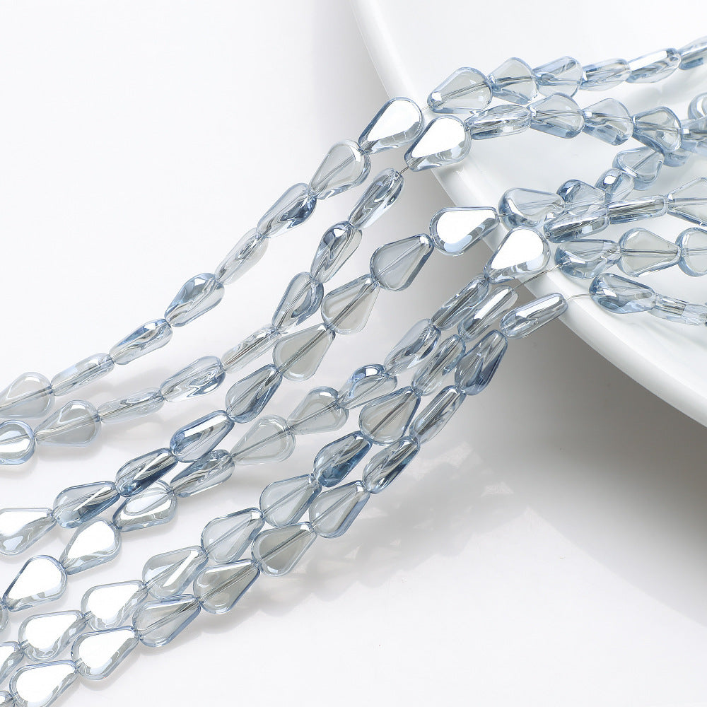 Electroplated Melon Seed Glass Beads 8mm 11mm Teardrop Iridescent 30pcs 10