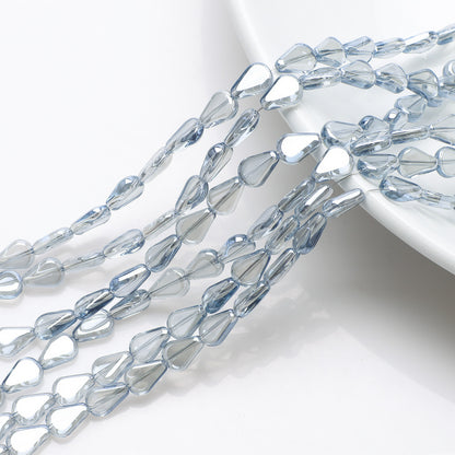 Electroplated Melon Seed Glass Beads 8mm 11mm Teardrop Iridescent 30pcs 10