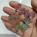 Glow Bow Acrylic Beads 19x27mm Glitter Filled Glow in the Dark 100pcs