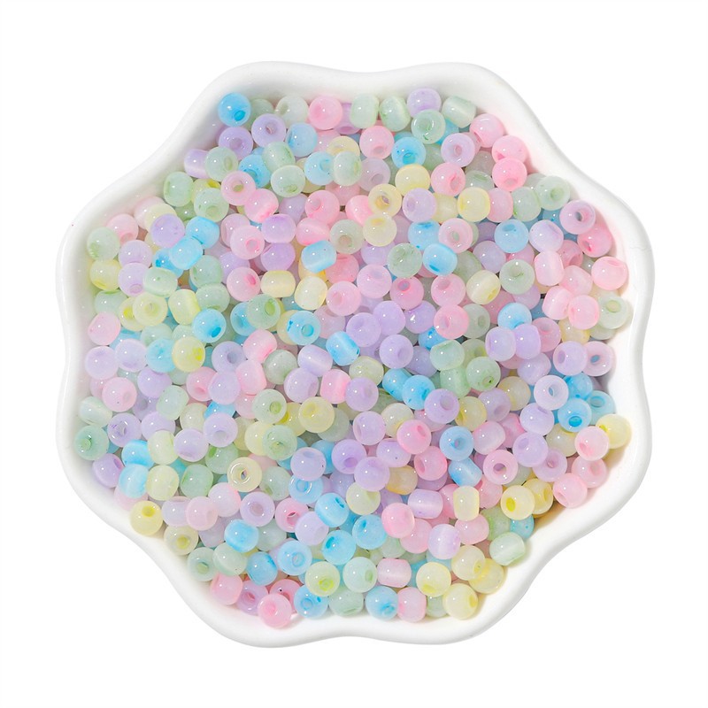 Cat Eye Jade Ice Seed Glass Beads 4mm Soft Pastel Translucent 150pcs 2