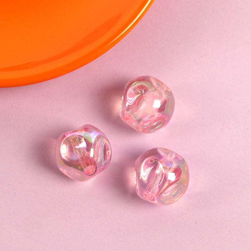 Transparent Fig Shaped Acrylic Beads 16mm UV Plating 100pcs 6