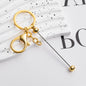 Beadable Keychain Metal Slender Shaft Polished Ball Lobster Clasp 7