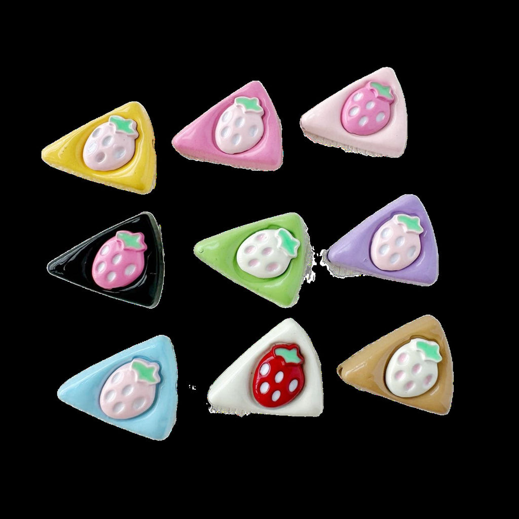 Baking Painted Duck and Strawberry Cake Metal Beads 13/10mm 20pcs 5