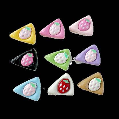 Baking Painted Duck and Strawberry Cake Metal Beads 13/10mm 20pcs 5