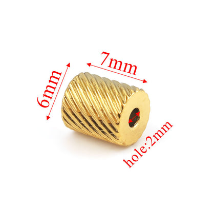 Stainless Steel Tube Metal Beads Patterned 6x7mm and 8mm 20pcs 11