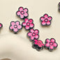 Flower Metal Beads 10mm Baking Painted Two-Color Zinc Alloy 10pcs 13