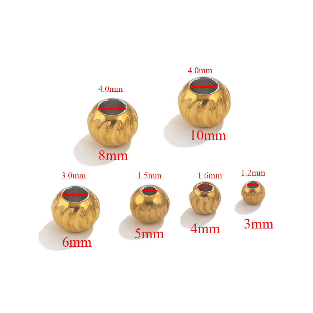 Stainless Steel Round Metal Beads 3-10mm Color Retaining Knife Grain 20pcs 7