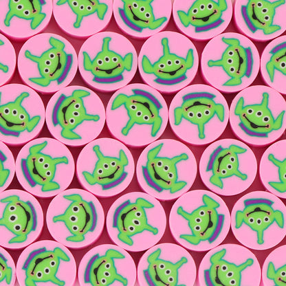 Character Flat Clay Beads 9mm Colorful Anime Designs 100pcs 10