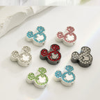 Double Sided Mickey Head Rhinestone Beads 11x16mm Zinc Alloy 10pcs