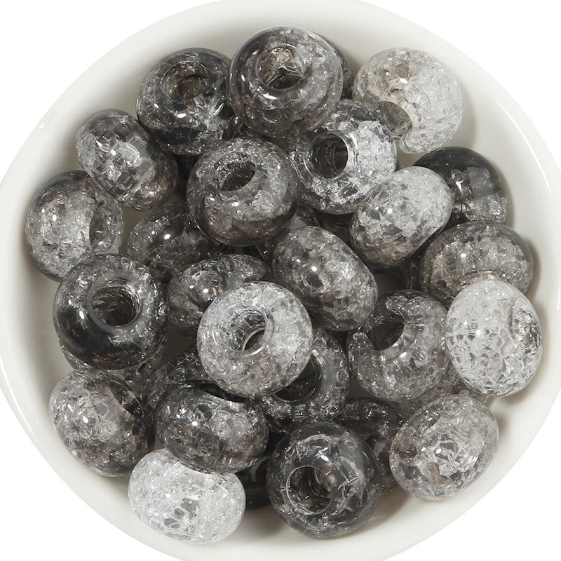 Acrylic Dual Color Crackle Spacer Beads 14mm 50pcs 3