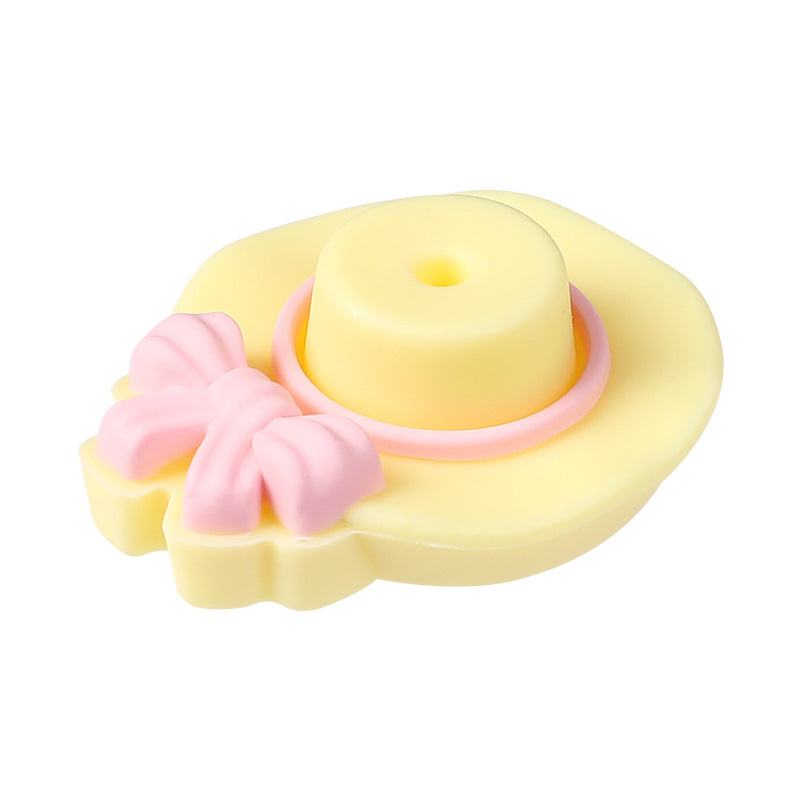 Silicone 3D Focal Beads Bow Hat With Bow Detail 20pcs 4