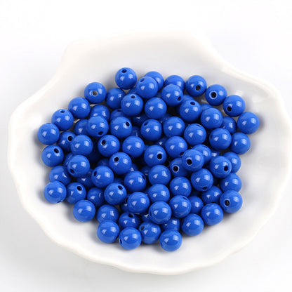 Solid Color Round Acrylic Beads 6mm Glossy Finish 600pcs 16