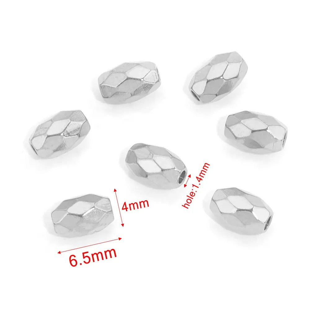 Stainless Steel Faceted Metal Beads 3-6.5mm Mixed Gold and Steel 10pcs 11