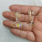 Transparent Bow Acrylic Beads 31mm Polka Dotted Colorful 100pcs 7
