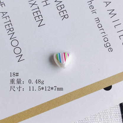 Hand Painted Irregular Shaped Acrylic Beads Imitation Pearl 10pcs 21
