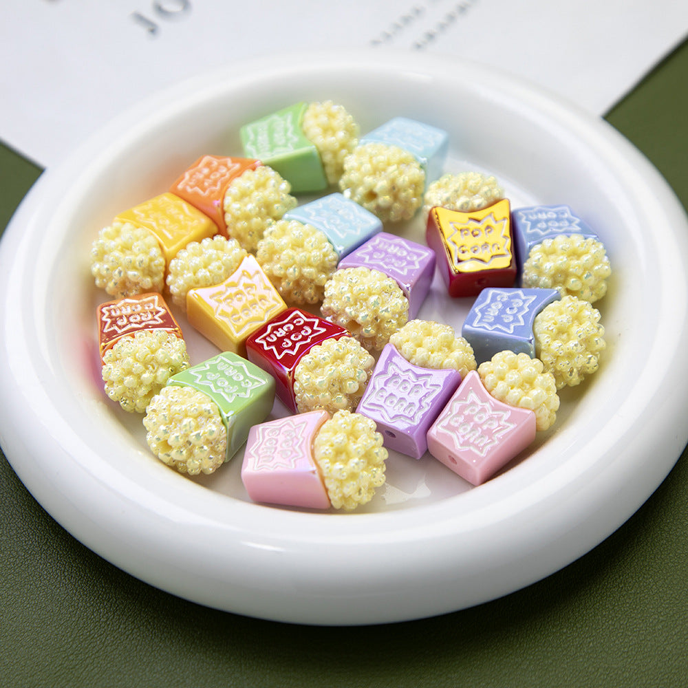 Popcorn Resin Beads 26mm Glossy Textured 10pcs 6
