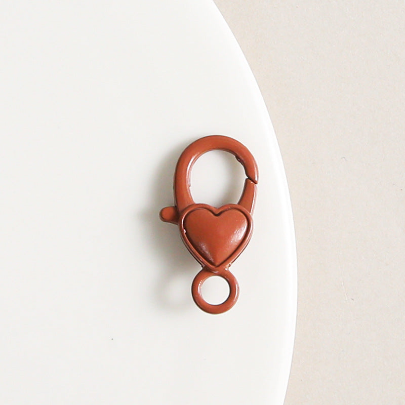 Zinc Alloy Heart Buckle Keychain Clasps 26mm Colorful 20pcs 19