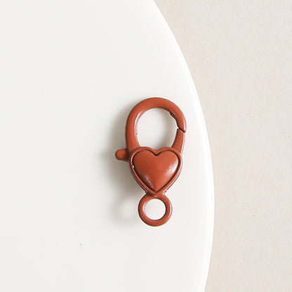 Zinc Alloy Heart Buckle Keychain Clasps 26mm Colorful 20pcs 19