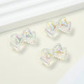 Transparent Ribbon Double Bow Acrylic Beads 15x25mm UV Plated 10pcs 5