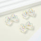 Transparent Ribbon Double Bow Acrylic Beads 15x25mm UV Plated 10pcs 5