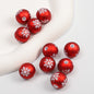 Rubberized Spray Painted Snowflake Acrylic Beads 16mm Christmas 100pcs 8