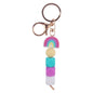 Rainbow Silicone Beaded Keychain with Gold Clasp 14cm 8