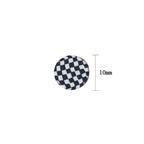 Round Clay Beads 10mm Black White Checkerboard Polymer 100pcs 3