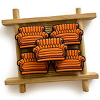 Silicone Focal Beads Sofa Plush Tufted Orange 20pcs 2