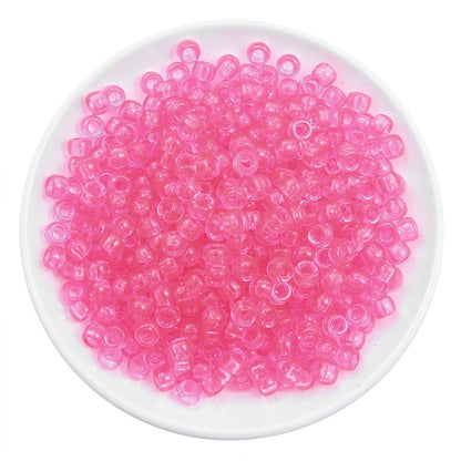 Transparent Acrylic Seed Beads 9mm Large Hole Colorful 100pcs 20