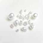 Vintage Shaped Imitation Pearl Acrylic Beads Soft White Luster 10pcs 3