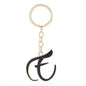 Metal Fashion Letter Keychain Black and Gold Script Design 35