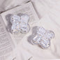 Rhinestone Paved Four-leaf Clover Rhinestone Beads 16mm Alloy 3pcs 7