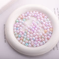 Plating Round Acrylic Beads 8mm Crackle Pastel Mixed Colors 50pcs 2