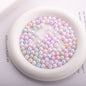 Plating Round Acrylic Beads 8mm Crackle Pastel Mixed Colors 50pcs 2