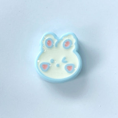 Hand-Painted Rabbit Acrylic Beads 22x24mm Glossy Pastel 100pcs 12