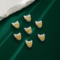 Heart Bow Metal Beads 13mm Rhinestone Accent 10pcs 7