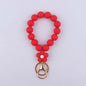 Flower Silicone Bead Wristlet Keychain Colorful Smooth Beads 13